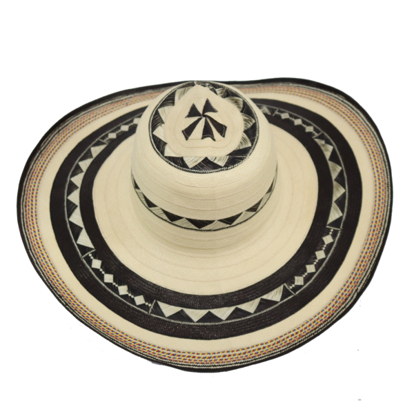 sombrero 23 beige y negro