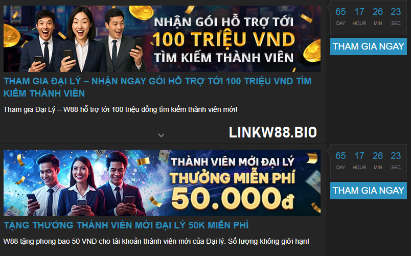 Khuyến mãi đại lý W88